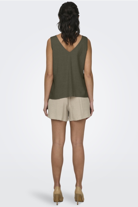Jacqueline de Yong jdysay s/l linen v-neck top wvn dia